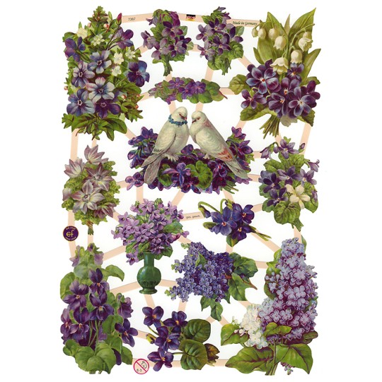 Mixed Violets, Lilacs and Doves Scraps ~ Germany ~ New for 2012